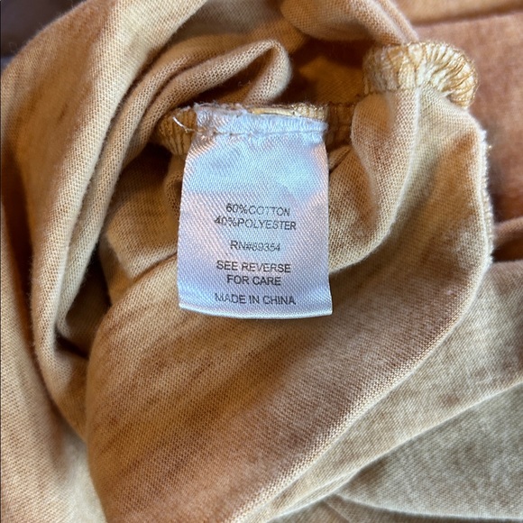 Women's V-Neck Long Sleeve Top - distressed butterscotch - Picture 4 of 6